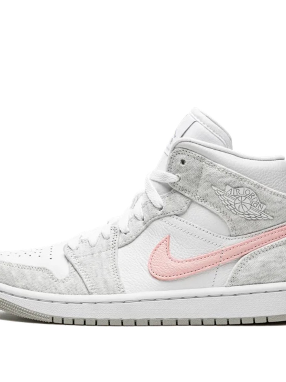 Jordan Women's Mid-Top Sneakers in White and Light Pink